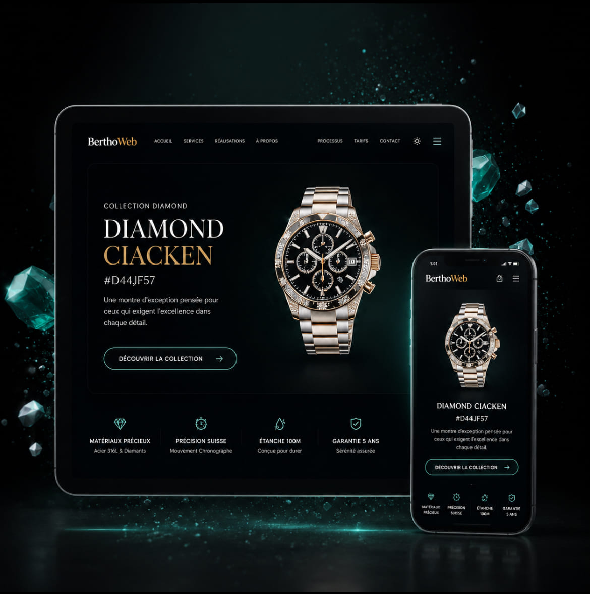 Premium E-Commerce Interface Showcase - Ecosysteme Bertho multi-devices